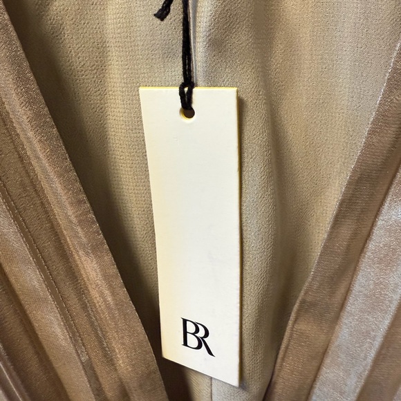 Banana Republic Gold Metallic Pleated Mini Dress NWT 14 New Year’s Eve - Picture 9 of 9